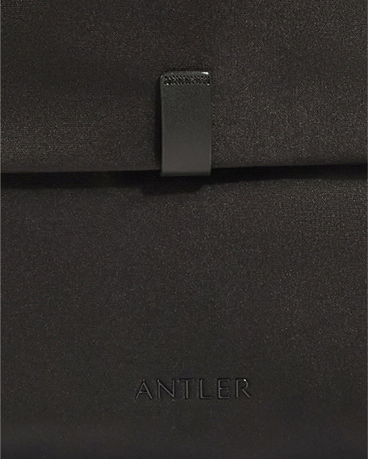 a close up of a black bag
