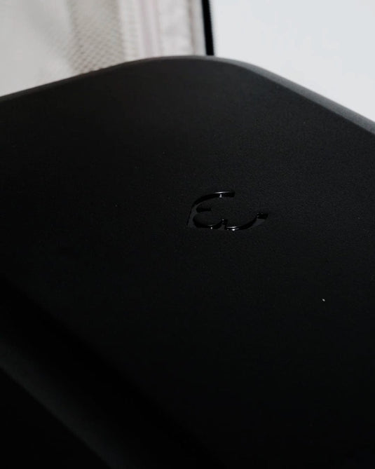 a close up of a black box