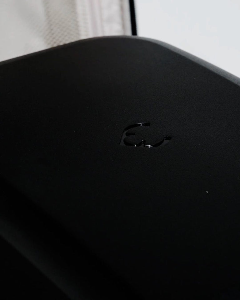 a close up of a black box