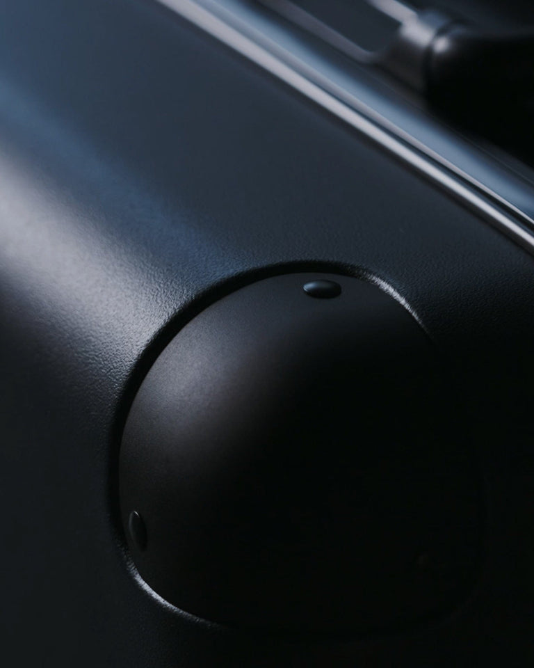 a close up of a black object
