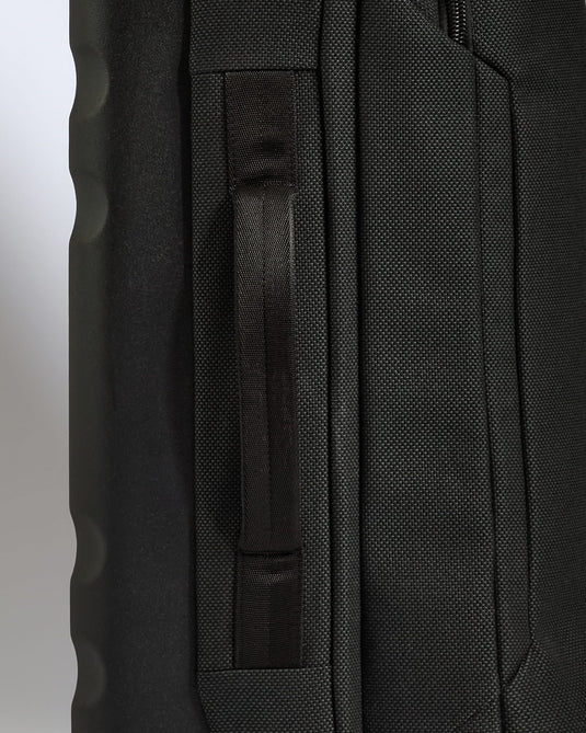 close up of a black suitcase