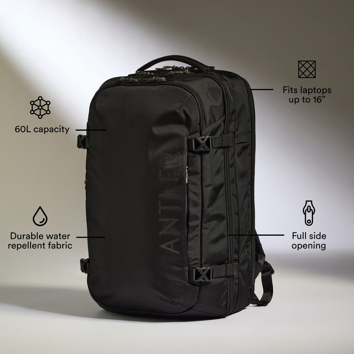 a black backpack with instructions