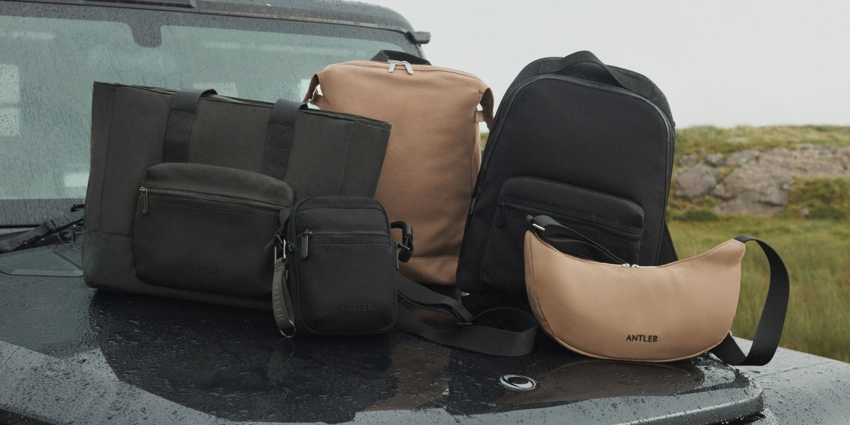 a group of bags on the hood of a car