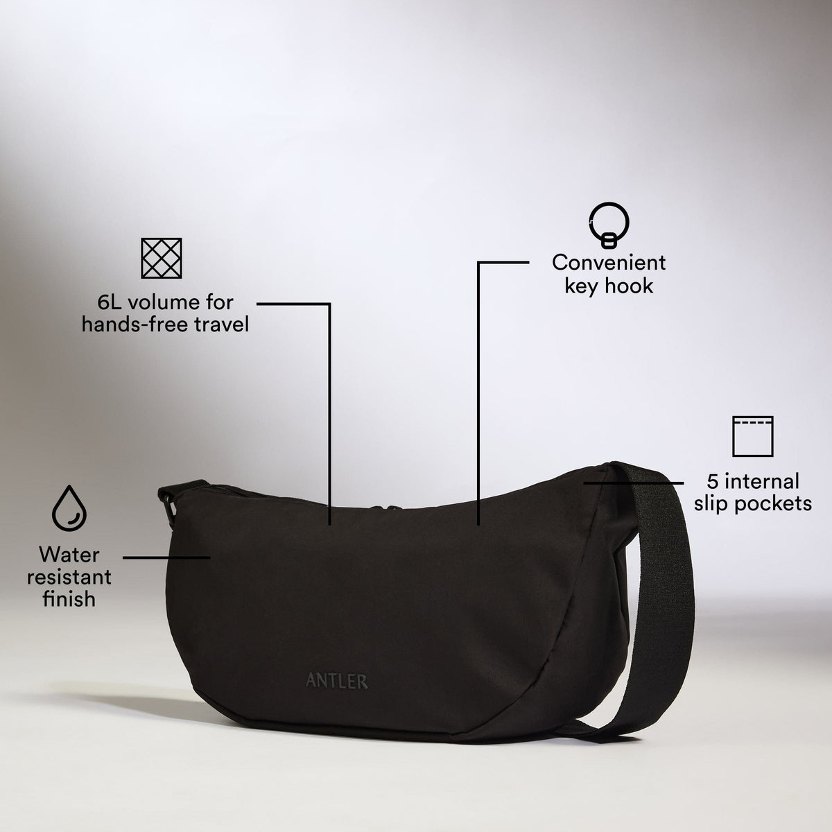 a black bag with text on it