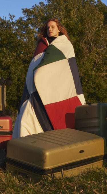a flag wrapped in a blanket