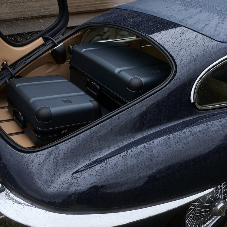 a car with luggage in the trunk