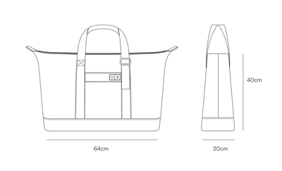 a black and white drawing of a bag