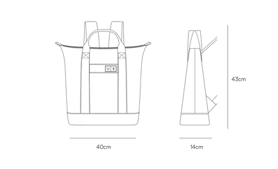 a black and white drawing of a backpack