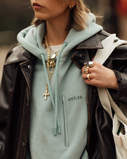 a person wearing a leather jacket