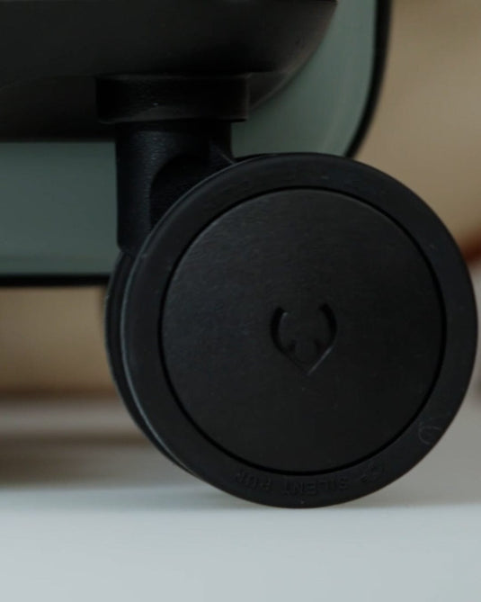a black wheel on a chair