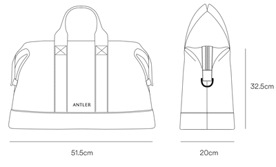 a black and white drawing of a bag