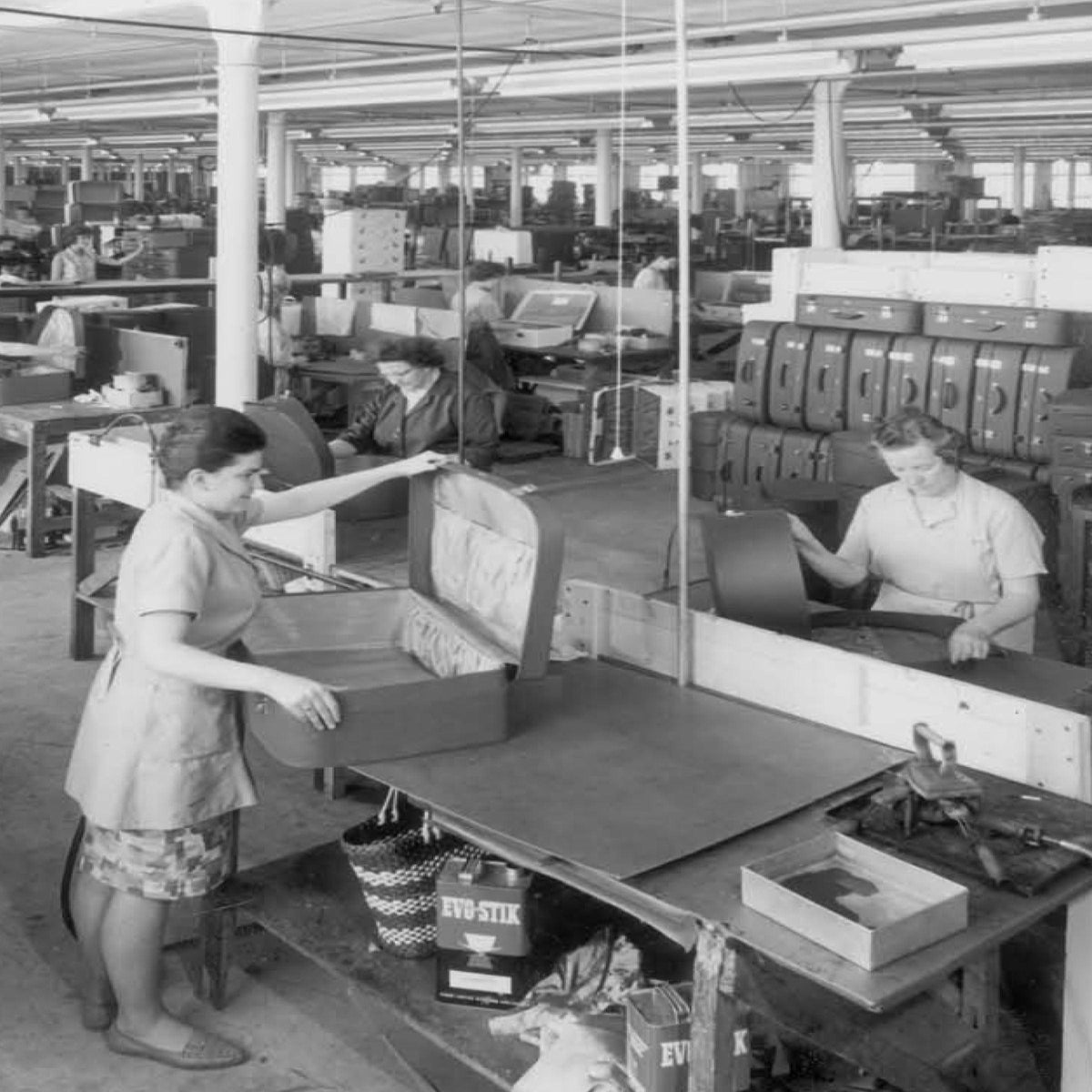 a woman in an industrial factory
