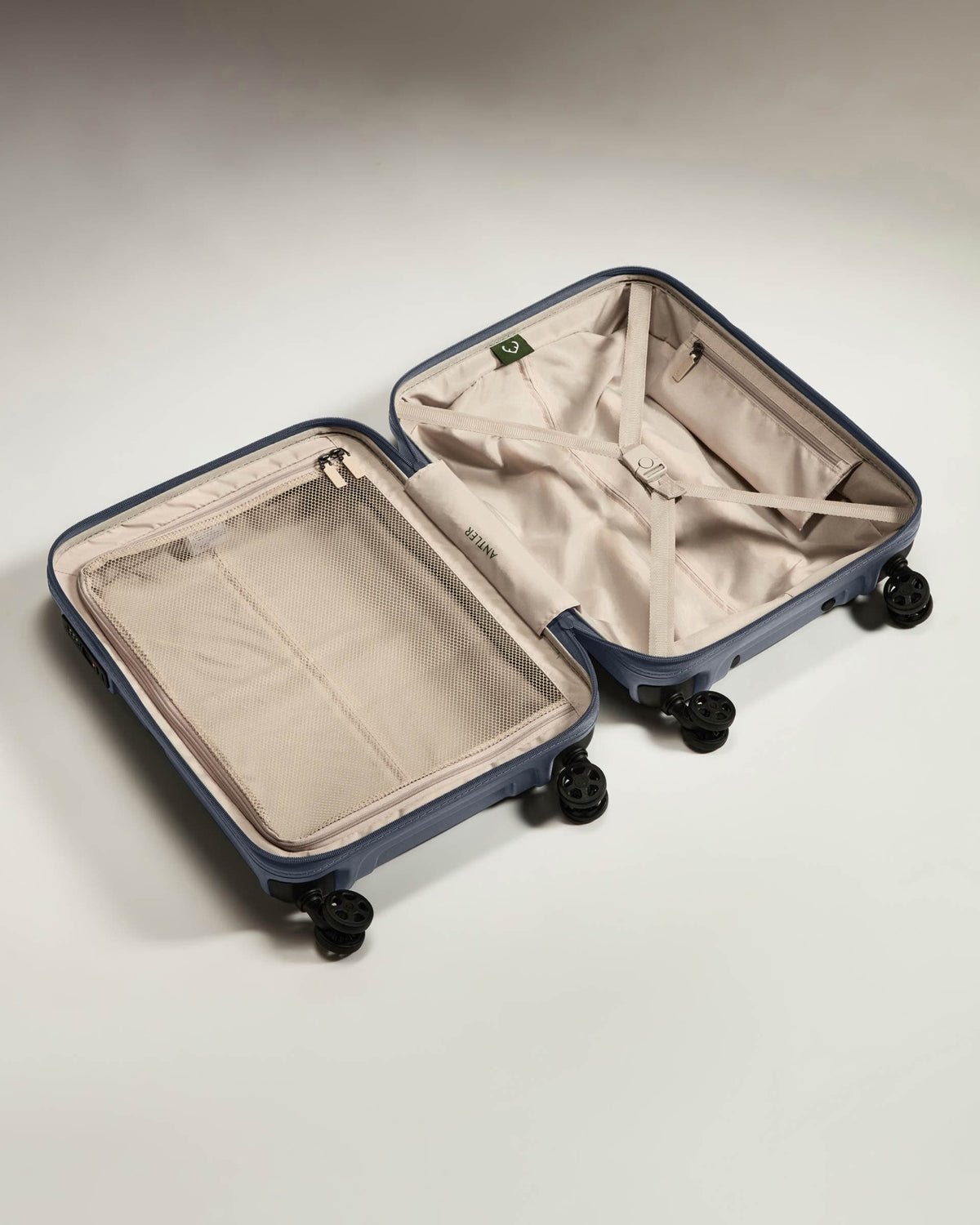 Antler Luggage -  Cabin Suitcase in Atlantic Grey - Single Stripe - Hard Suitcase - Standard Cabin Cabin Suitcase in Atlantic Grey - Single Stripe | Cabin Bag & Hard Luggage