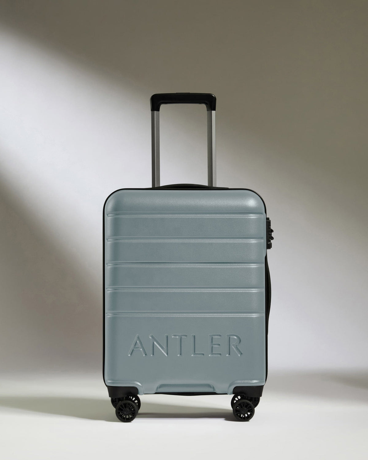 Antler Luggage -  Cabin Suitcase in Cool Grey - Logo - Hard Suitcase - Standard Cabin Cabin Suitcase Cool Grey - Logo | Lightweight Hard Shell Luggage