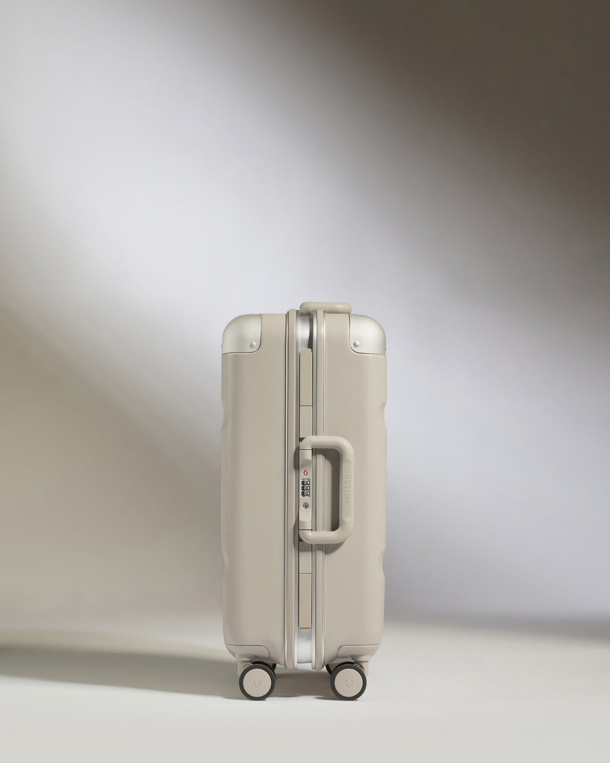Antler Luggage -  Cabin Suitcase in Sandstone - Heritage Stripe - Standard Cabin Case | H1 4W Heritage Stripe Cabin in Beige | Premium Hard Shell Carry-On Suitcase