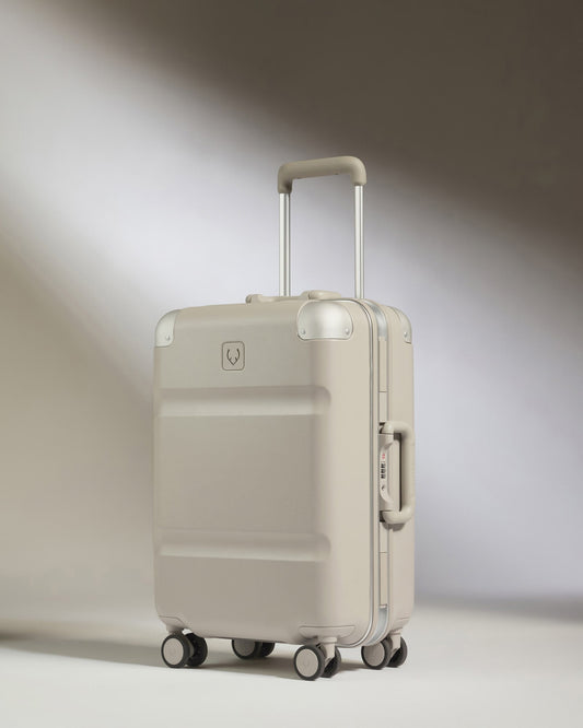 Antler Luggage -  Cabin Suitcase in Sandstone - Heritage Stripe - Standard Cabin Case | H1 4W Heritage Stripe Cabin in Beige | Premium Hard Shell Carry-On Suitcase