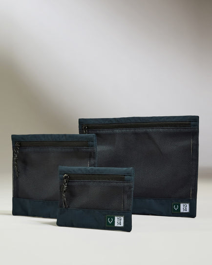 Antler Luggage -  Essential Travel Pouches in Navy - Set of 3 - Essential Travel Pouches in Navy Set of 3  | Travel Accessories | Packing Organiser