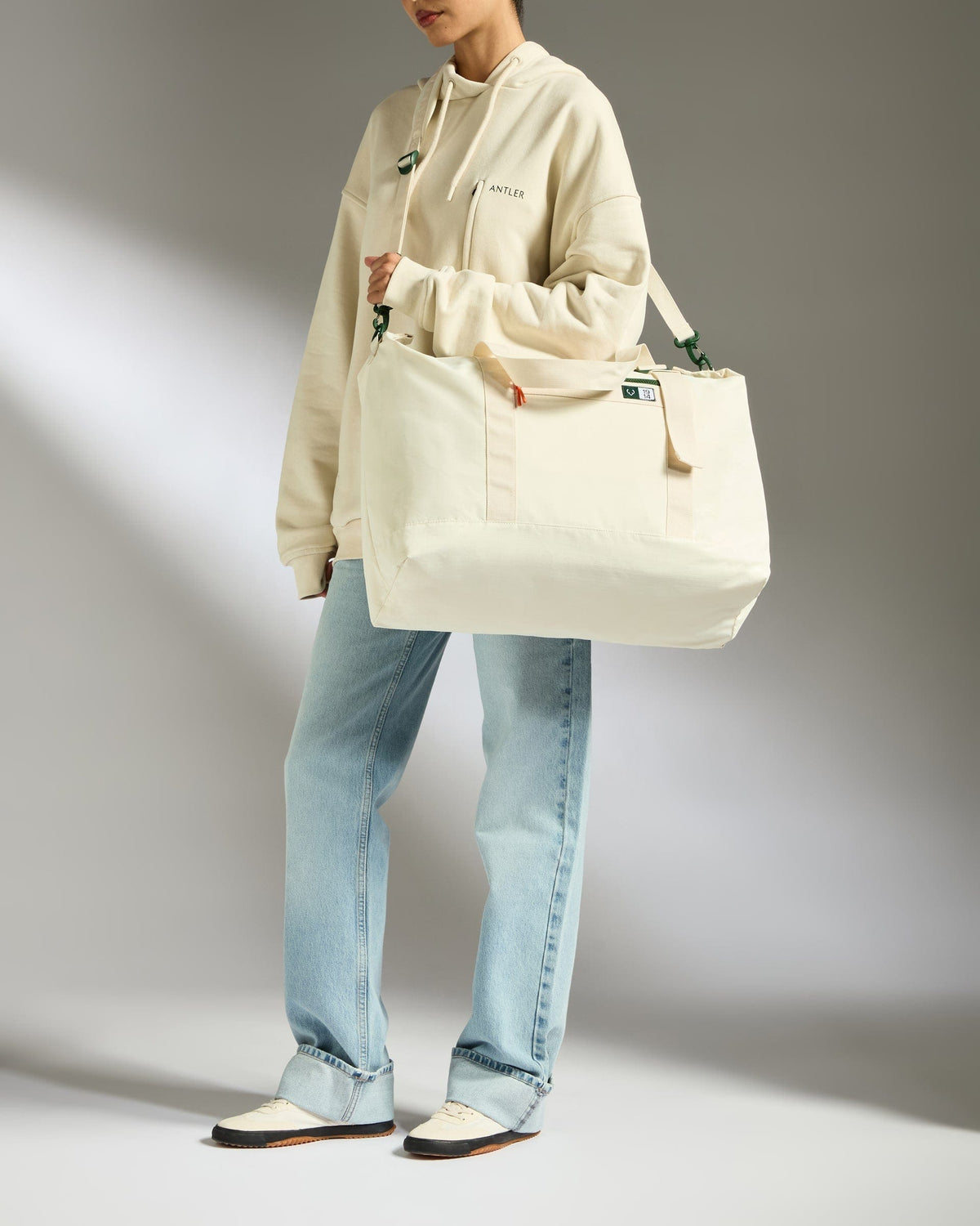 Antler Luggage -  Essential Weekender Bag in Stone - Weekender Essential Weekender Bag in Beige | Travel & Lifestyle Bags 