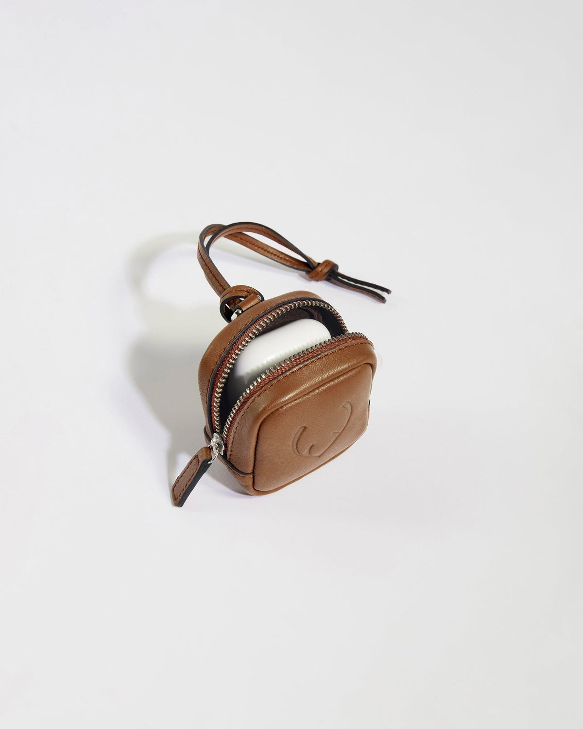 Antler Luggage -  Heritage Leather AirPods Case in Tan - Airpod Case Leather Airpod Case in Tan | Airpod Earbud Holder & Travel Accessories