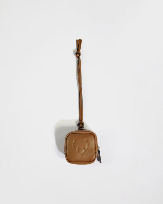 Antler Luggage -  Heritage Leather AirPods Case in Tan - Airpod Case Leather Airpod Case in Tan | Airpod Earbud Holder & Travel Accessories