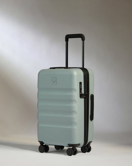 Antler Luggage -  Icon Stripe Cabin with Expander in Mist Blue - Hard Suitcase Icon Stripe Cabin with Expander in Blue | Lightweight & Hard Shell Suitcase