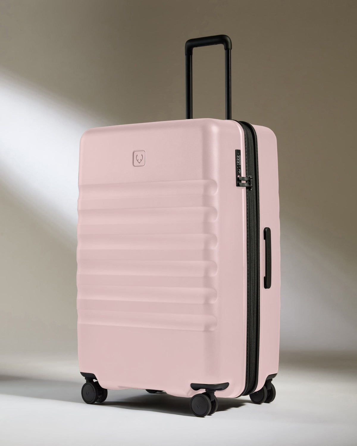 Antler Luggage -  Icon Stripe Large in Moorland Pink - Hard Suitcase Icon Stripe Large Suitcase in Pink | Lightweight & Hard Shell Suitcase