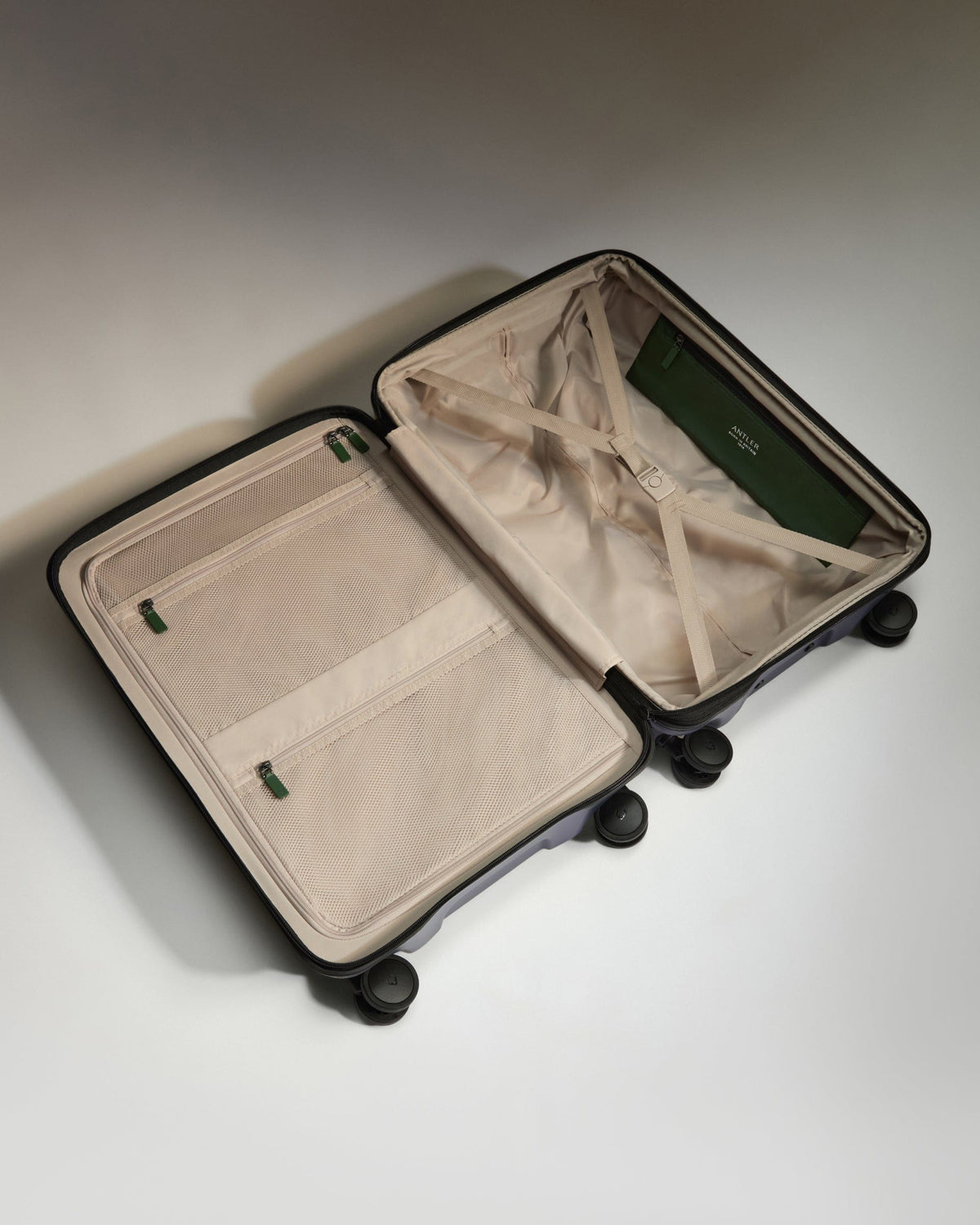 Antler Luggage -  Icon Stripe Medium in Indigo Blue - Hard Suitcase Icon Stripe Medium Suitcase in Blue | Lightweight & Hard Shell Suitcase