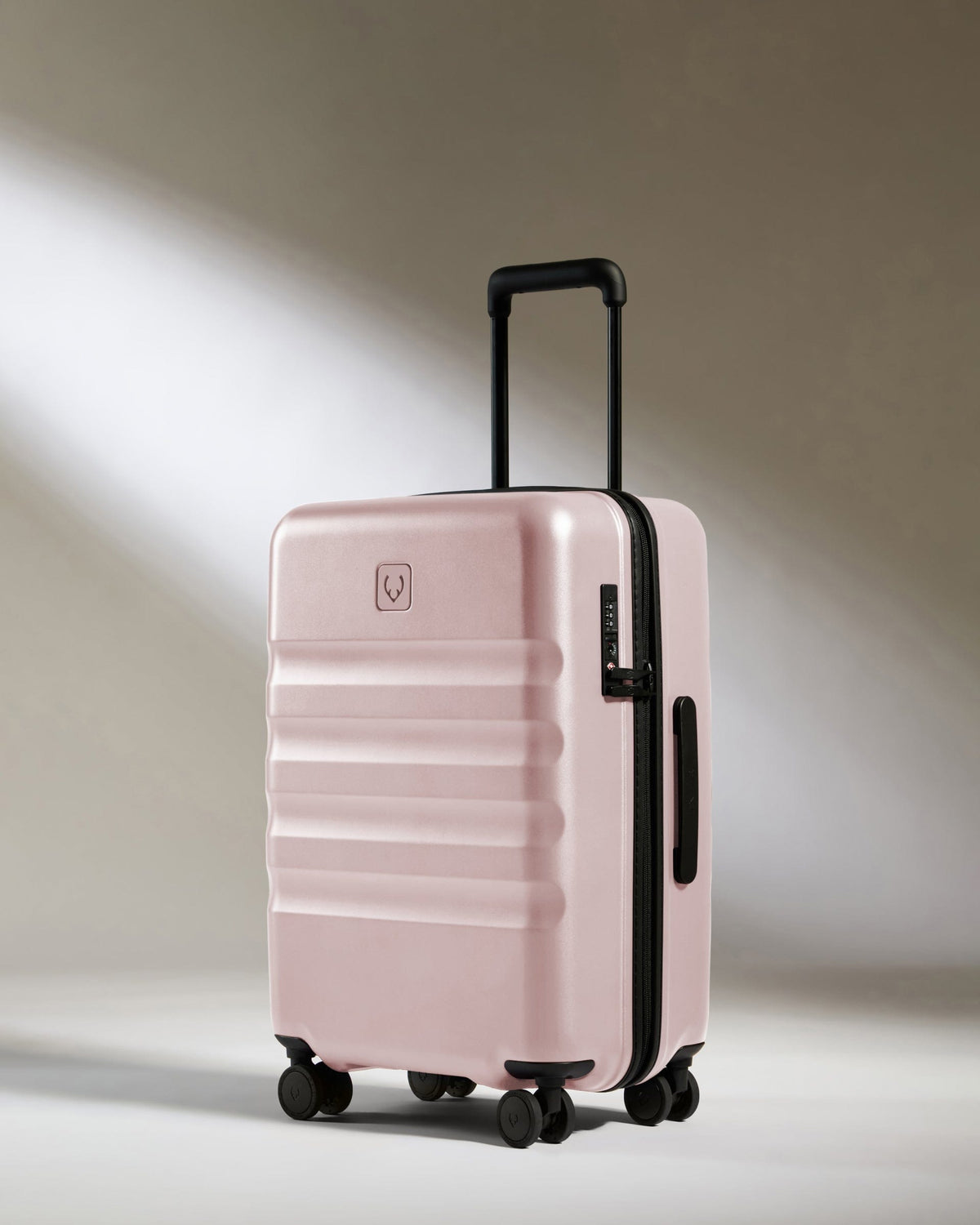 Antler Luggage -  Icon Stripe Set with Biggest Cabin in Moorland Pink - Hard Suitcase Icon Stripe Set with Biggest Cabin in Pink | Lightweight & Hard Shell Suitcase
