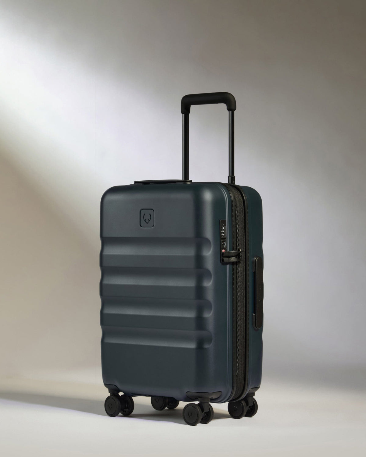 Antler Luggage -  Icon Stripe Set with Expander Cabin in Indigo Blue - Hard Suitcase Icon Stripe Set with Expander Cabin in Blue | Lightweight & Hard Shell Suitcase