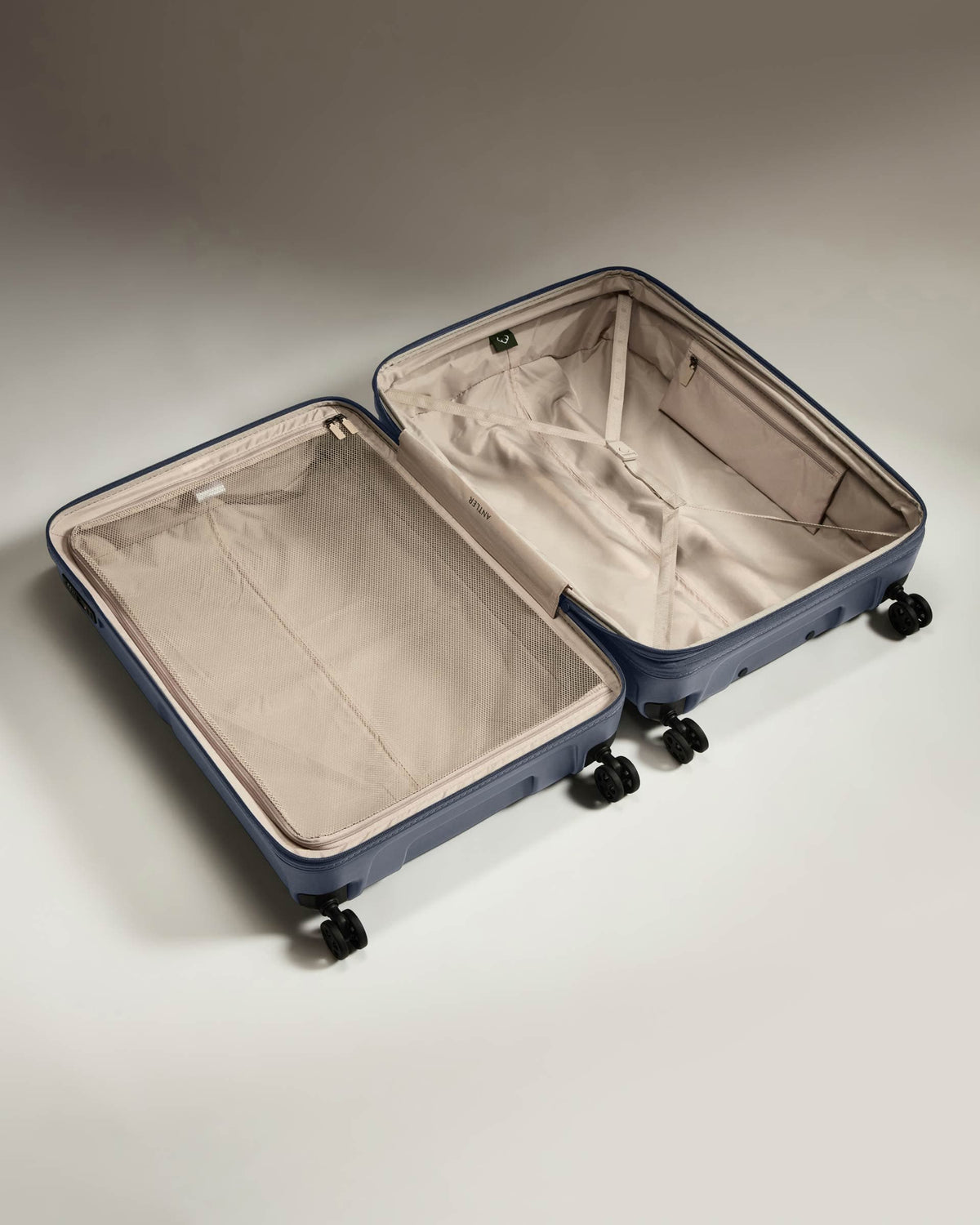 Antler Luggage -  Large Suitcase in Atlantic Grey - Single Stripe - Hard Suitcase - Large Large Suitcase in Grey - Single Stripe | Checked Luggage & Large Suitcases