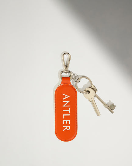 Antler Luggage -  Leather Keyring in Coral - Summer Capsule - Accessories Leather Keyring in Orange | Keychain & Travel Accessories