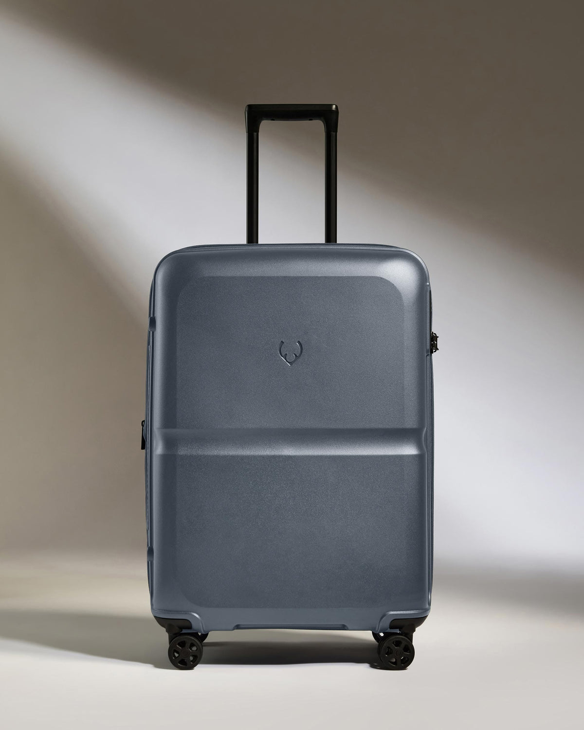 Antler Luggage -  Medium Suitcase in Atlantic Grey - Single Stripe - Hard Suitcase - Medium Medium Suitcase in Grey - Single Stripe | Check Luggage