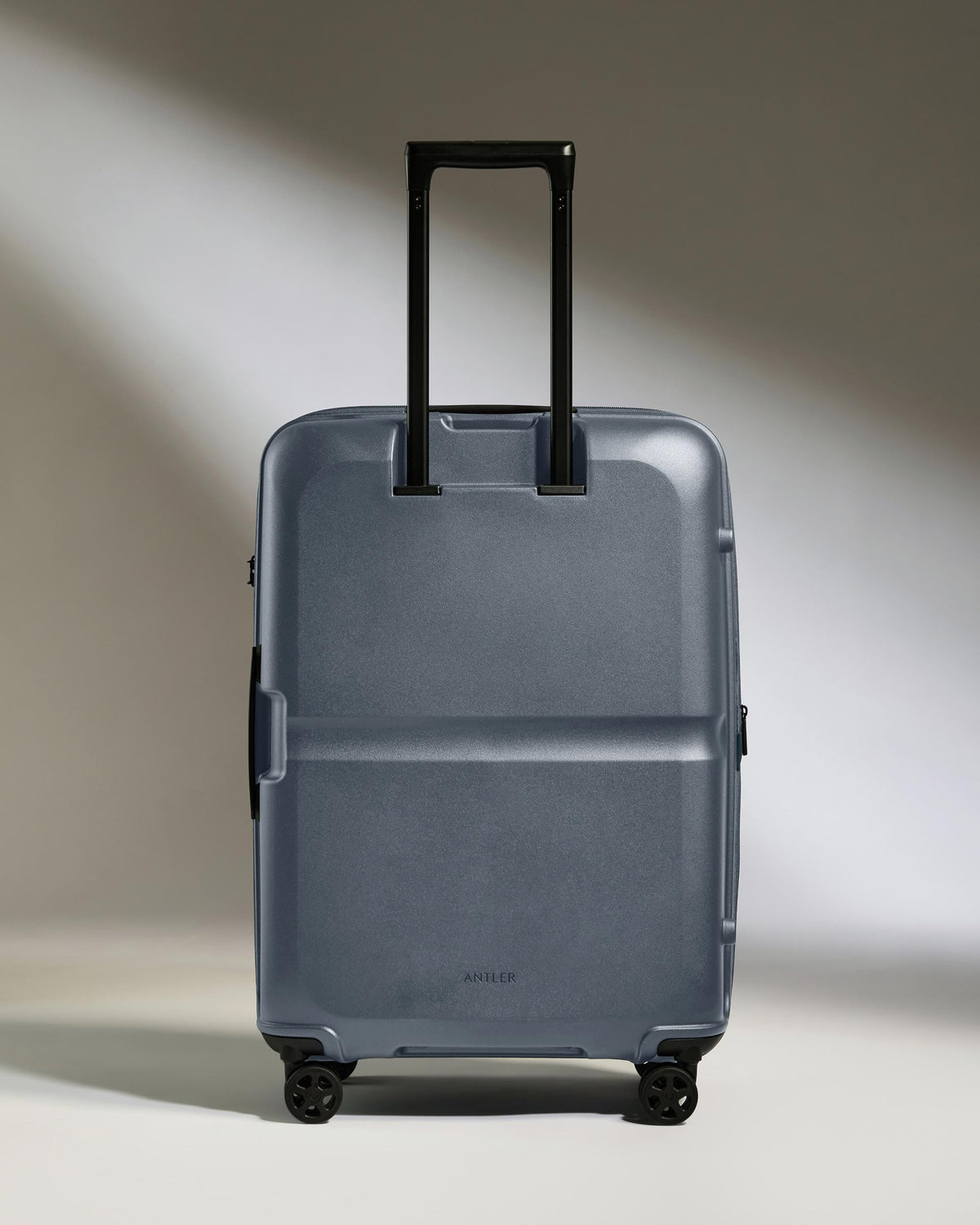 Antler Luggage -  Medium Suitcase in Atlantic Grey - Single Stripe - Hard Suitcase - Medium Medium Suitcase in Grey - Single Stripe | Check Luggage