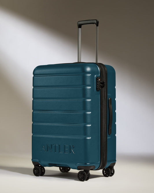 Antler Luggage -  Medium Suitcase in Soft Blue - Logo - Hard Suitcases Medium Suitcase Soft Blue - Logo | Lightweight Hard Shell Luggage