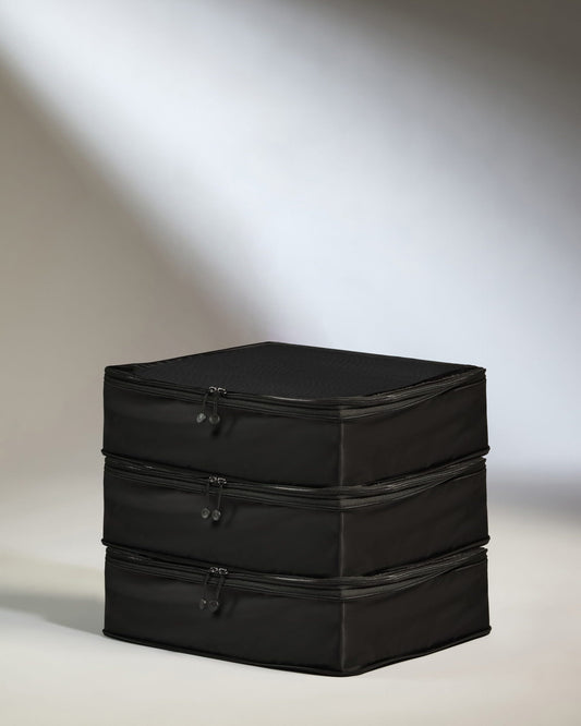 Antler Luggage -  Packing Cubes in Black - Set of 3 - Packing Cube - 3 Pk Packing Cubes in Black Set of 3 » Travel Accessories » Packing Organiser
