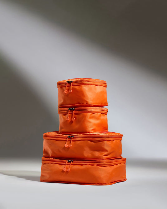 Antler Luggage -  Packing Cubes in Coral - Set of 4 - Packing Cube Packing Cubes in Orange (Coral) Set of 4 | Travel Accessories | Packing Organiser