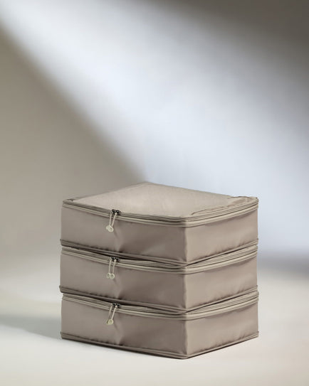 Antler Luggage -  Packing Cubes in Taupe - Set of 3 - Packing Cube - 3 Pk Packing Cubes in Taupe Set of 3 » Travel Accessories » Packing Organiser