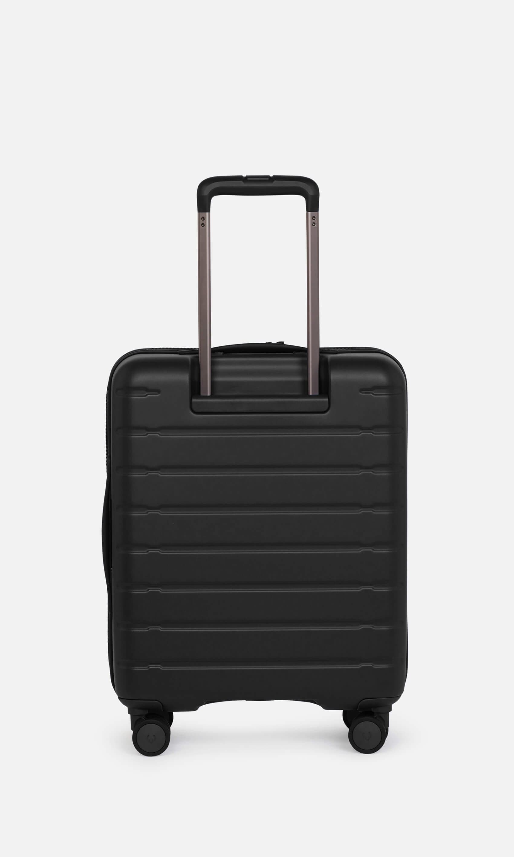 Antler Luggage -  Stamford cabin in midnight black - Hard Suitcases Stamford Cabin Suitcase Black | Hard Luggage | Antler UK