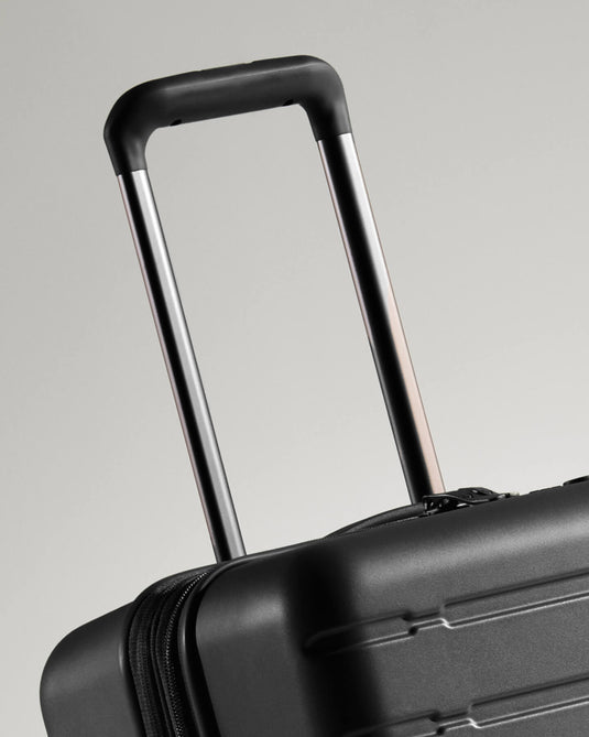 a black suitcase with handle