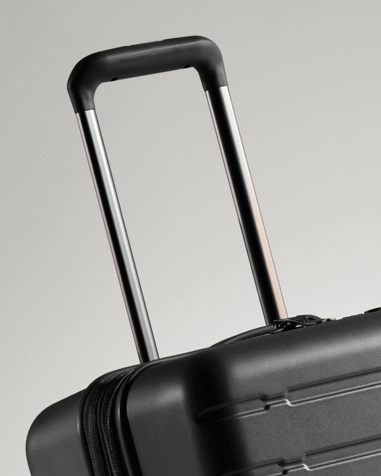 a black suitcase with handle